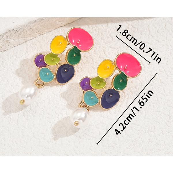 送料無料 レーディス ゆらゆら カラフル花びら デザイン ピアス 　e0161 |  | 01