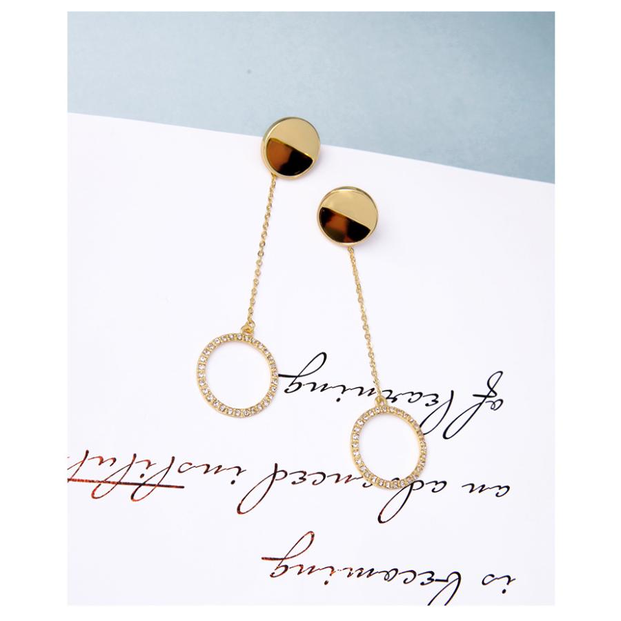 送料無料 レーディス エレガント 琥珀風 湾曲 デザイン ピアス 　e0203 |  | 05