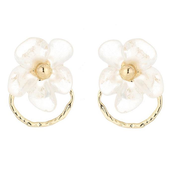 送料無料 レーディス エレガント 2way リングとフラワー デザイン ピアス 　　e0225 | 