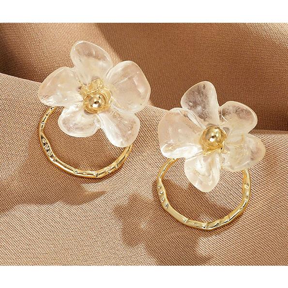 送料無料 レーディス エレガント 2way リングとフラワー デザイン ピアス 　　e0225 |  | 02