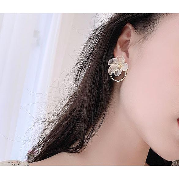 送料無料 レーディス エレガント 2way リングとフラワー デザイン ピアス 　　e0225 |  | 03