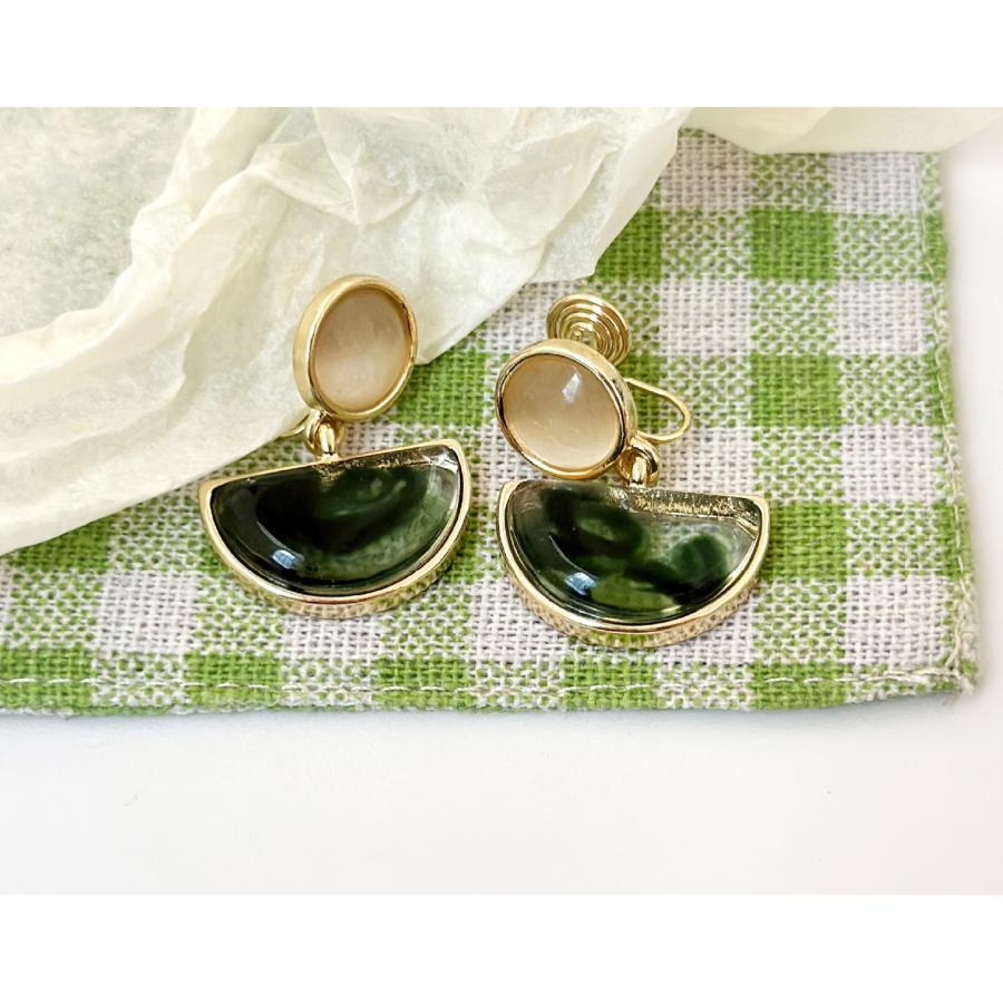 送料無料 レーディス 半円形 デザインイヤリング 　e0480b |  | 02