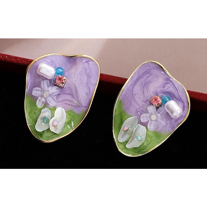 送料無料 レーディス エレガント 不規則 ビーズフラワー　デザイン ピアス　　e050 |  | 03