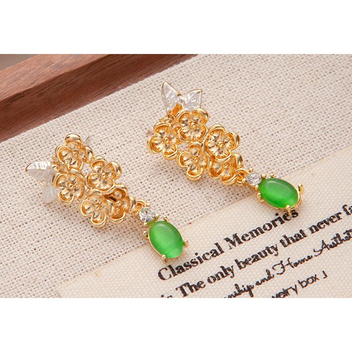 送料無料 レーディス エレガント フラワー葉っぱ デザイン ピアス　 e078 |  | 03