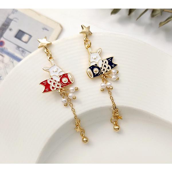 送料無料 レーディス ゆらゆら キュートな ウサギ アシンメトリーデザイン ロングピアス　e0809 |  | 04