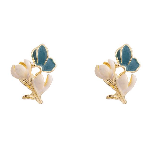 送料無料 レーディス エレガント 蝶々とフラワー デザイン ピアス   e080a | 