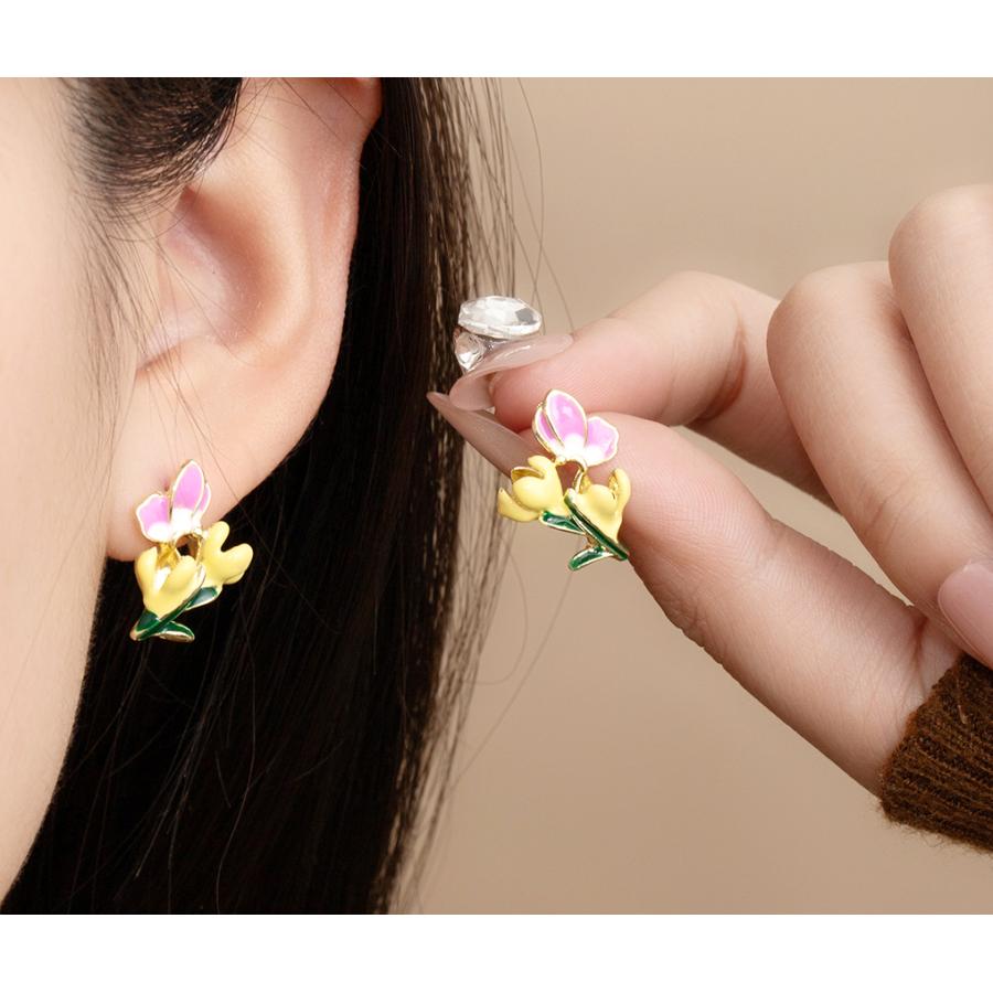 送料無料 レーディス エレガント 蝶々とフラワー デザイン ピアス   e080b |  | 03