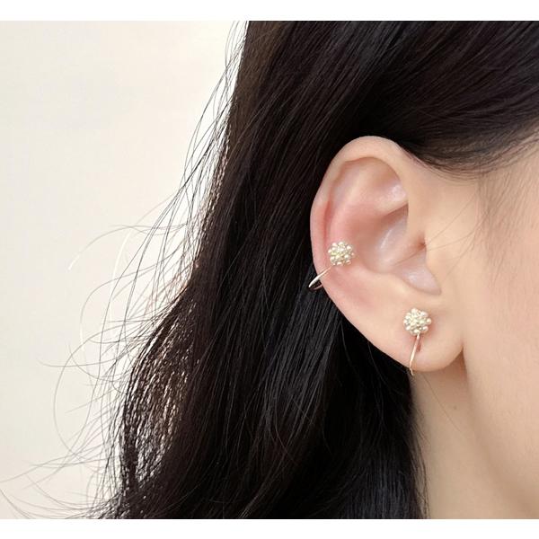 送料無料 レーディス エレガント パールフラワー ピアス    e0903a |  | 02