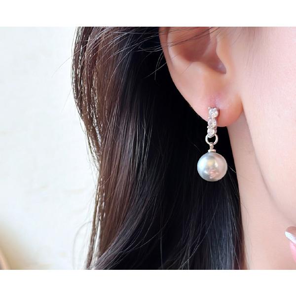 送料無料 レーディス ゆらゆら エレガント シルバーパール イヤリング　e0910b |  | 03