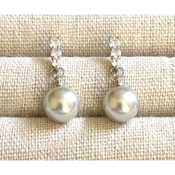 送料無料 レーディス ゆらゆら エレガント シルバーパール イヤリング　e0910b |  | 05