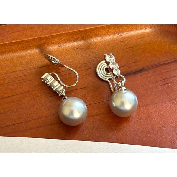 送料無料 レーディス ゆらゆら エレガント シルバーパール イヤリング　e0910b |  | 06