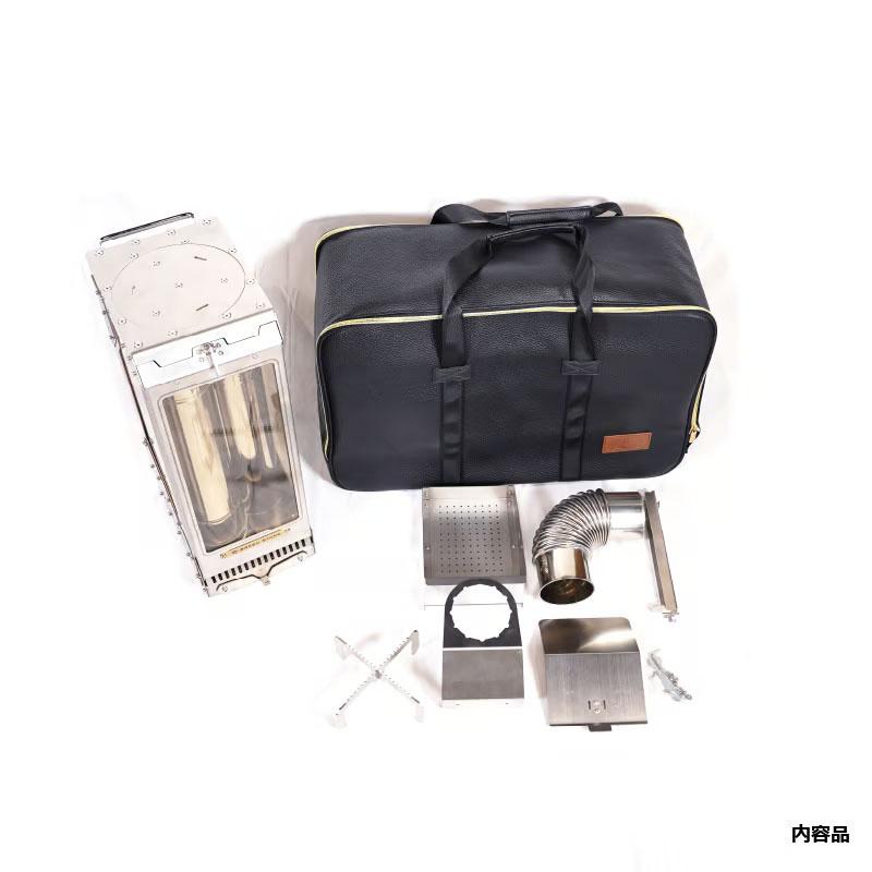 小型　ストーブ　アウトドア　スモーキーグリーン　収納バック付 GreenStove ARIES【煙突標準セット】収納袋付 薪ストーブ 縦型