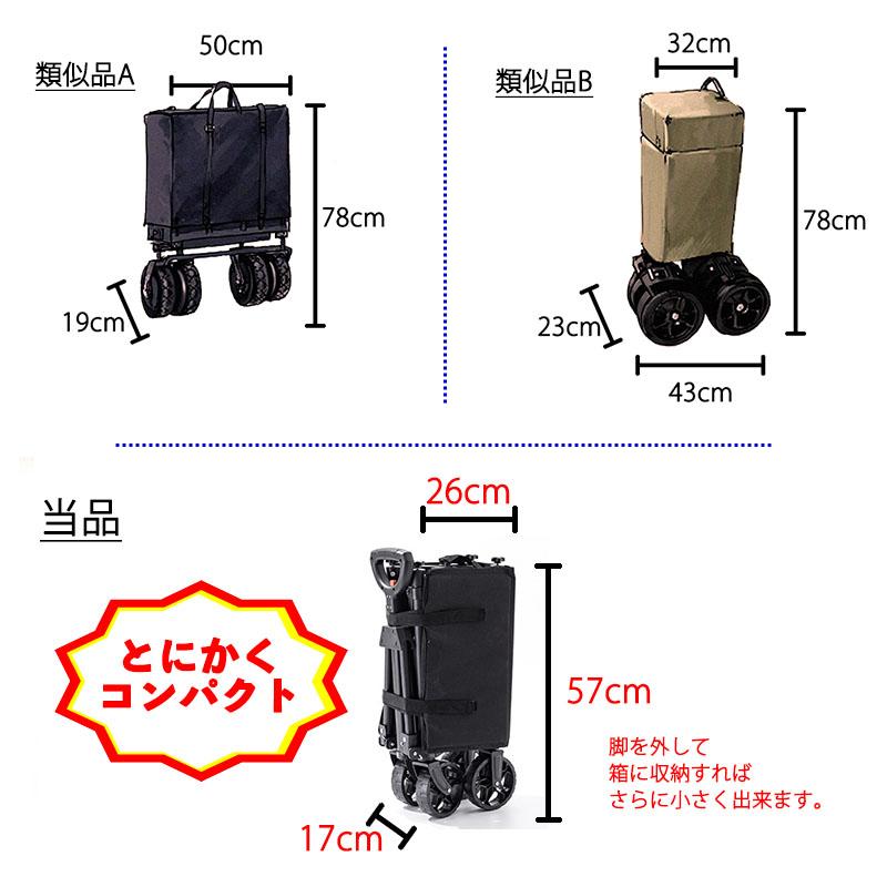 送料無料】折り畳み式アウトドアキャリーワゴン 超コンパクト 折り畳み