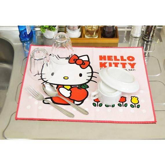 ハローキティ みずきりマット 4枚組 吸水 マット シンク 乾燥 フキン ふきん キッチン 速乾 吸水  ※メール便(ポスト投函)配送 |  | 02