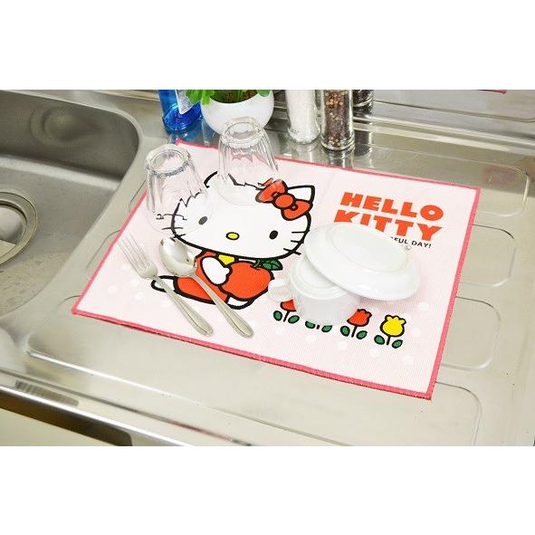 ハローキティ みずきりマット 2枚組 吸水 マット キッチン 日本製 ふきん 乾燥 シンク クロス 速乾 吸水 ※メール便ポスト投函配送 |  | 04