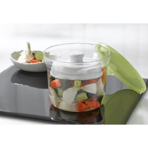 高木金属 耐熱ガラス製 一夜漬けポット 15cm 1.8L IPG-15 保存容器 漬物容器 梅漬け 電子レンジOK 専用の重石付き |  | 02