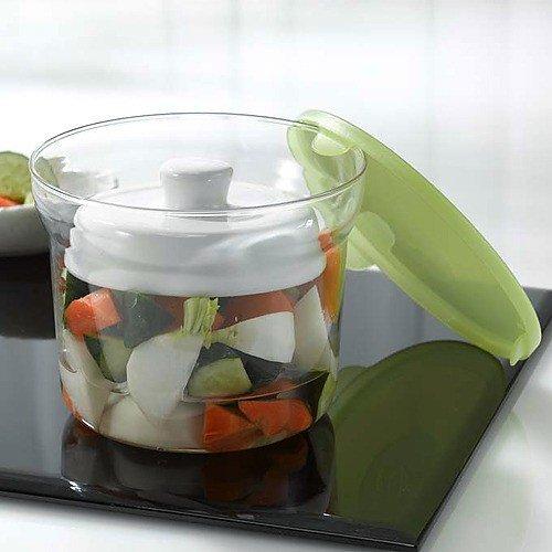 高木金属 耐熱ガラス製 一夜漬けポット 15cm 1.8L IPG-15 保存容器 漬物容器 梅漬け 電子レンジOK 専用の重石付き |  | 06