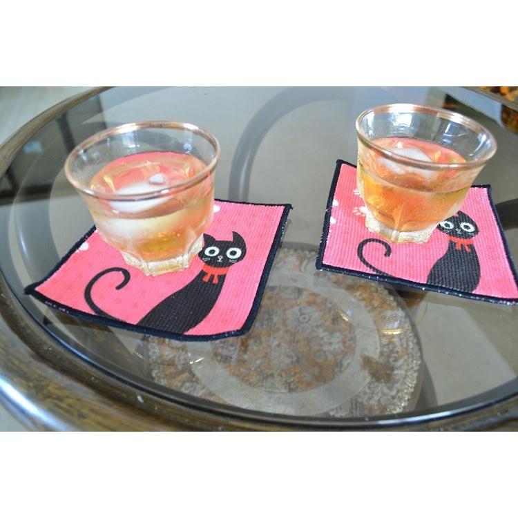 日本製 強力みずきりコースター 同柄2枚組　マイクロファイバー 水滴 コップ メール便(ポスト投函)対応商品 お洒落 吸水力 |  | 02