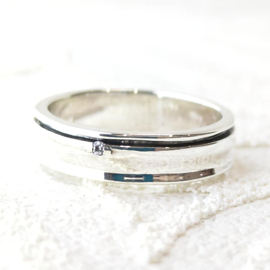 ブラックライン曲面リング ジルコニア シンプル系 sv925 シルバー925 シルバーリング |  | 01