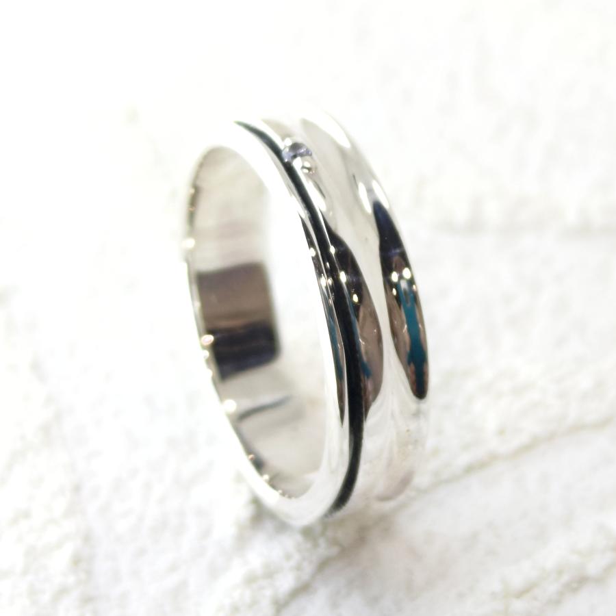 ブラックライン曲面リング ジルコニア シンプル系 sv925 シルバー925 シルバーリング |  | 02