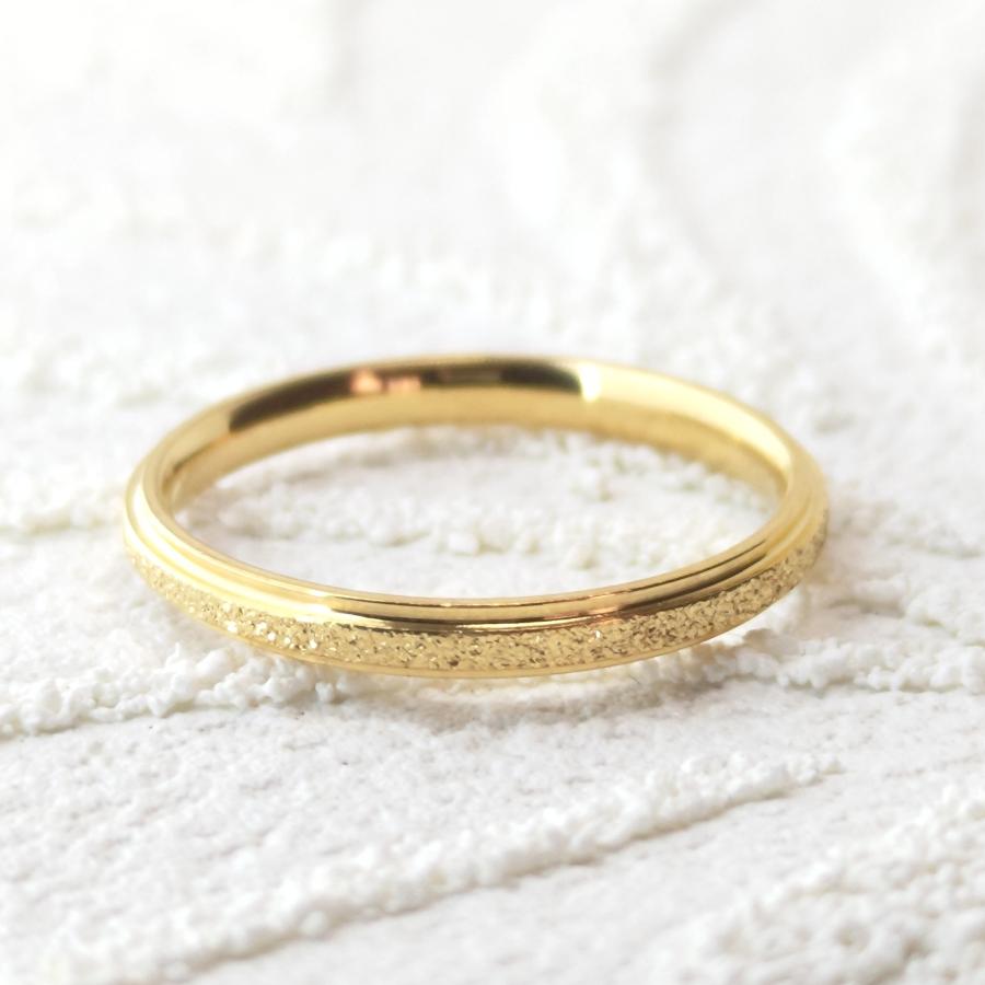 刻印可能 ペアリング(指輪2個) 3カラーから選択 細身の2ｍｍ幅 フロストデザイン サージカルステンレス 金属アレルギーの方にも |  | 06