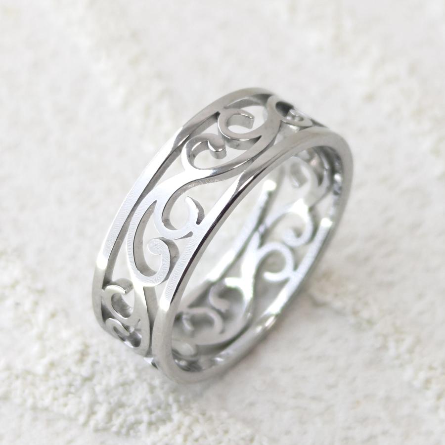 ペアリング(指輪2個) 4カラーから選択 透かしアラベスクデザイン サージカルステンレス 金属アレルギーの方にも |  | 03