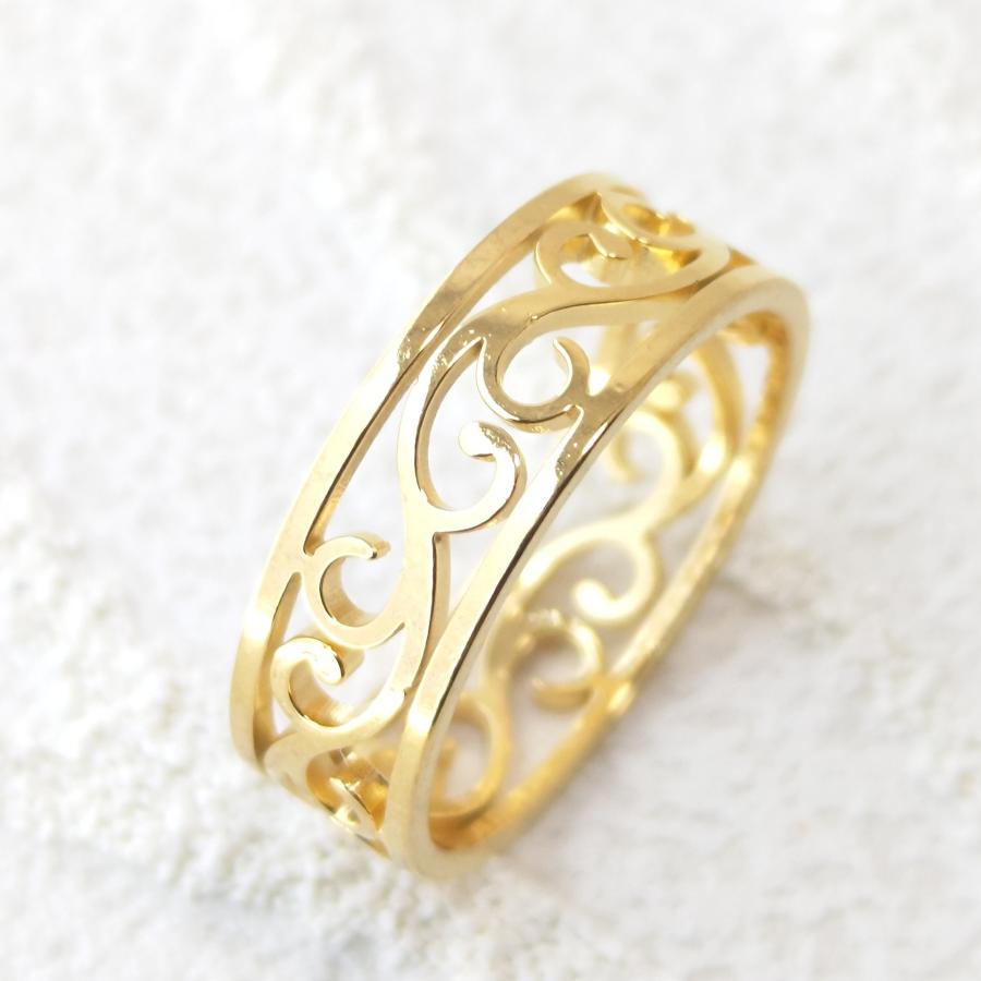 ペアリング(指輪2個) 4カラーから選択 透かしアラベスクデザイン サージカルステンレス 金属アレルギーの方にも |  | 04