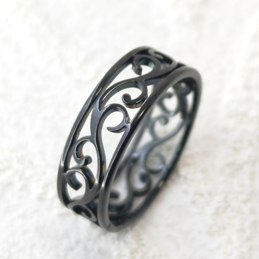 ペアリング(指輪2個) 4カラーから選択 透かしアラベスクデザイン サージカルステンレス 金属アレルギーの方にも |  | 06