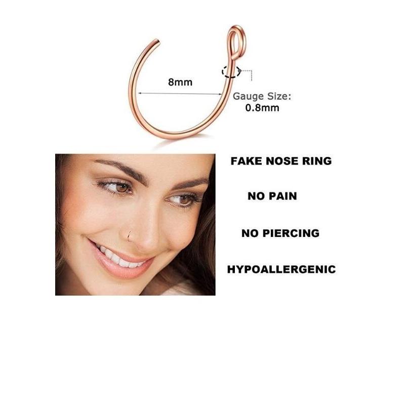 穴不要フェイクピアス 鼻や唇に ゴールドリングタイプ/20ゲージ サージカルステンレス シンプル 激安価格 |  | 02