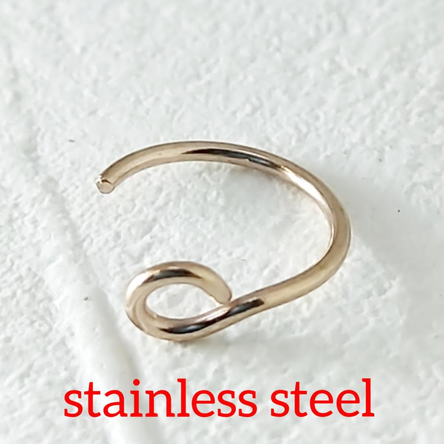 穴不要フェイクピアス 鼻や唇に ローズゴールドリングタイプ/20ゲージ/内径8ミリ サージカルステンレス シンプル 激安価格 | 