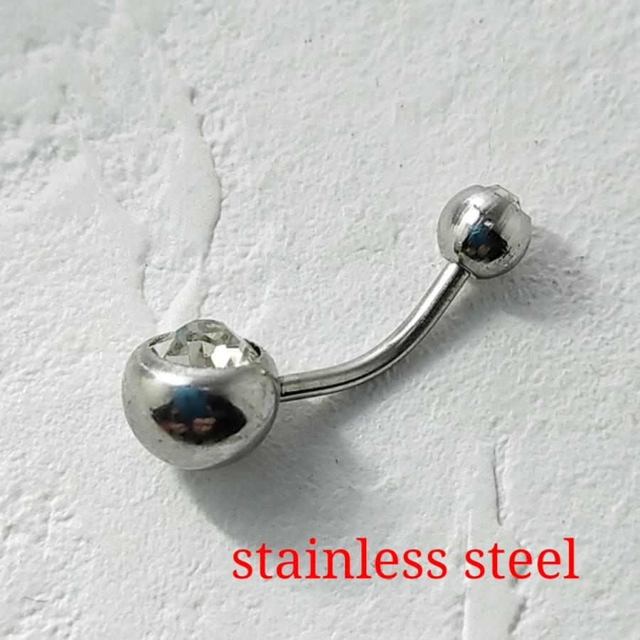 バナナバーベル／14ゲージ ラインストーン／クリア ボディピアス サージカルステンレス シンプル 激安価格 |  | 01
