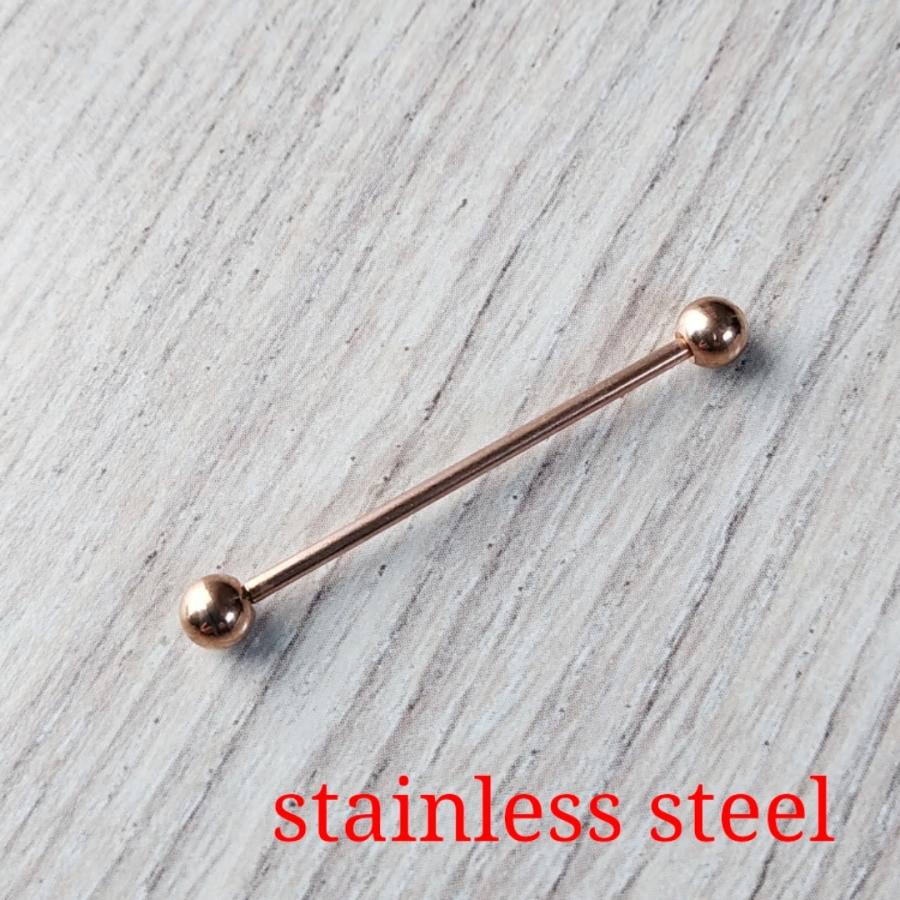 インダストリアル ロングバーベル/14ゲージ カラー4種類 長さの選択自由 ボディピアス サージカルステンレス シンプル 激安価格 |  | 03