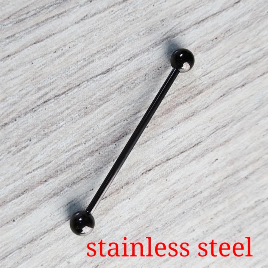 インダストリアル ロングバーベル/14ゲージ カラー4種類 長さの選択自由 ボディピアス サージカルステンレス シンプル 激安価格 |  | 04