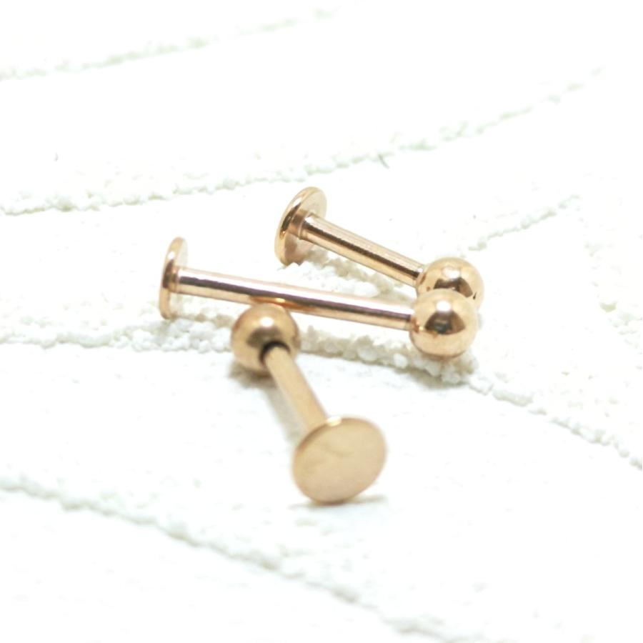 ラブレット 選べる長さの16ゲージ ピンクゴールド 3ミリボール ボディピアス サージカルステンレス シンプル 激安価格 |  | 01