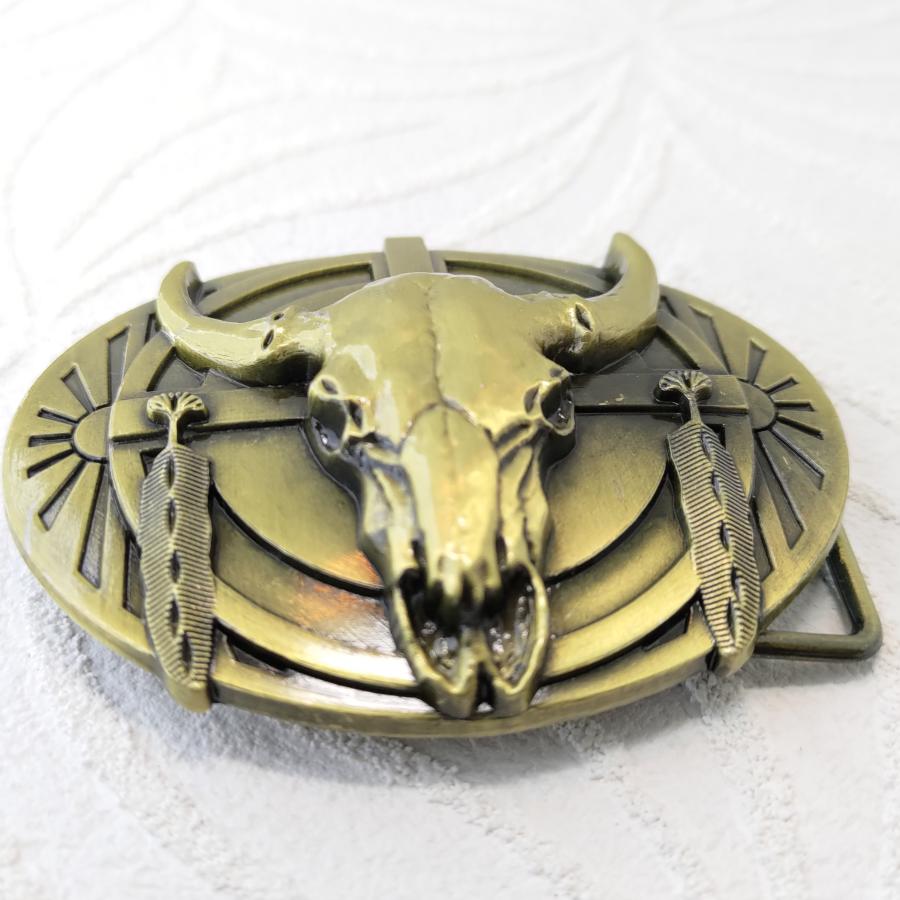ゴールド ブルスカルデザイン ベルト用デザインバックル プレゼントにもオススメ！ |  | 01