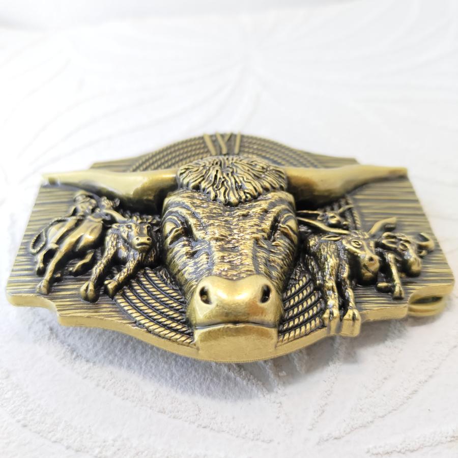 カウボーイデザイン ゴールドタイプ ベルト用デザインバックル プレゼントにもオススメ！ |  | 01