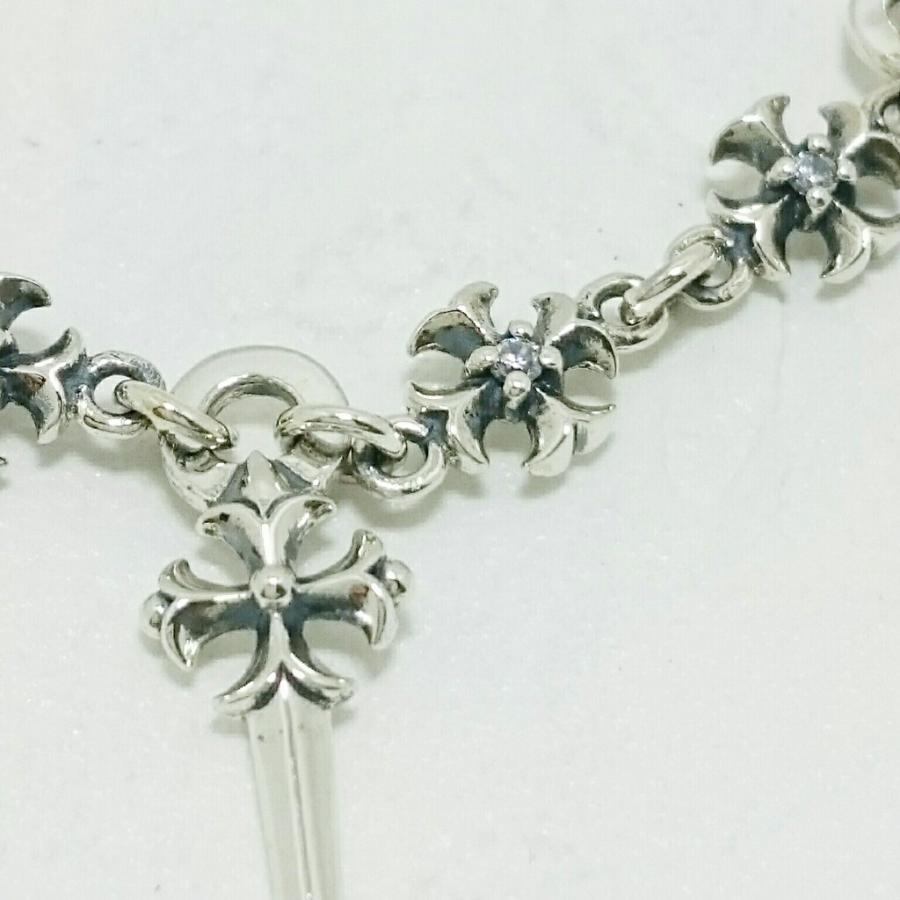 ブレスレット クロス＆ソード キュービックジルコニア12石 ゴシック系 約16センチ 激渋 激安 シルバー925 silver925 在庫のみ |  | 01