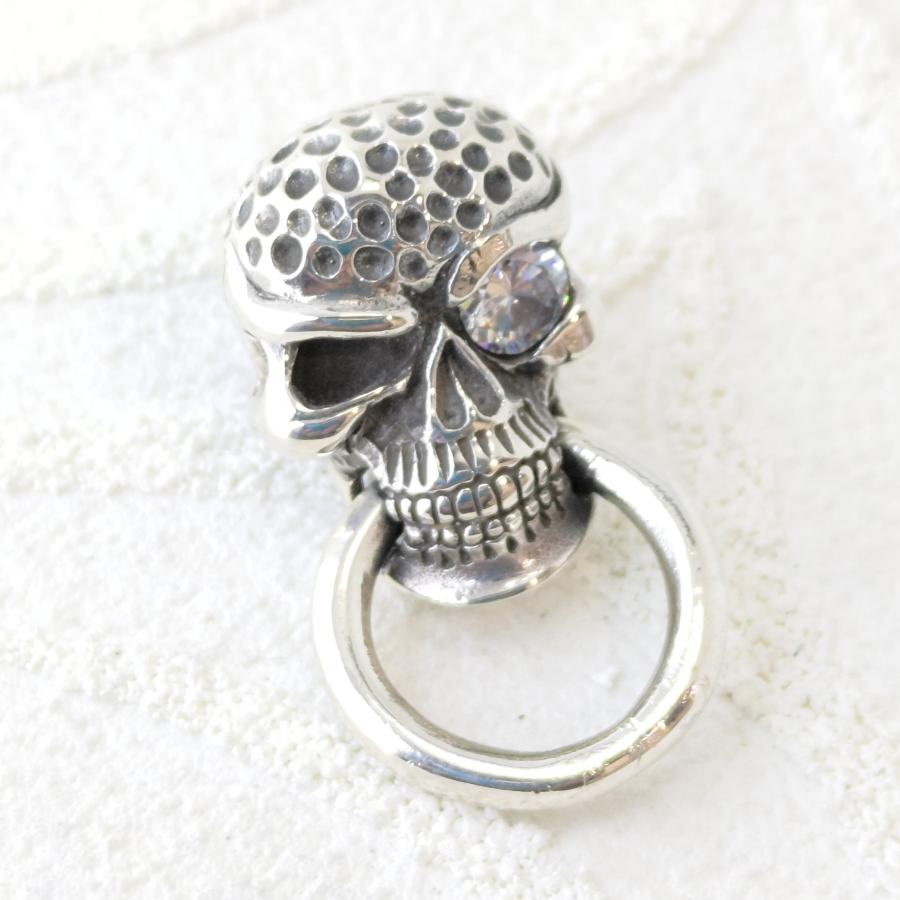 コンチョ/ドロップハンドル スカル/骸骨 ジルコニア シルバー925/silver925 ベルトやバッグ/スマホホルダーに プレゼントにもオススメ |  | 01