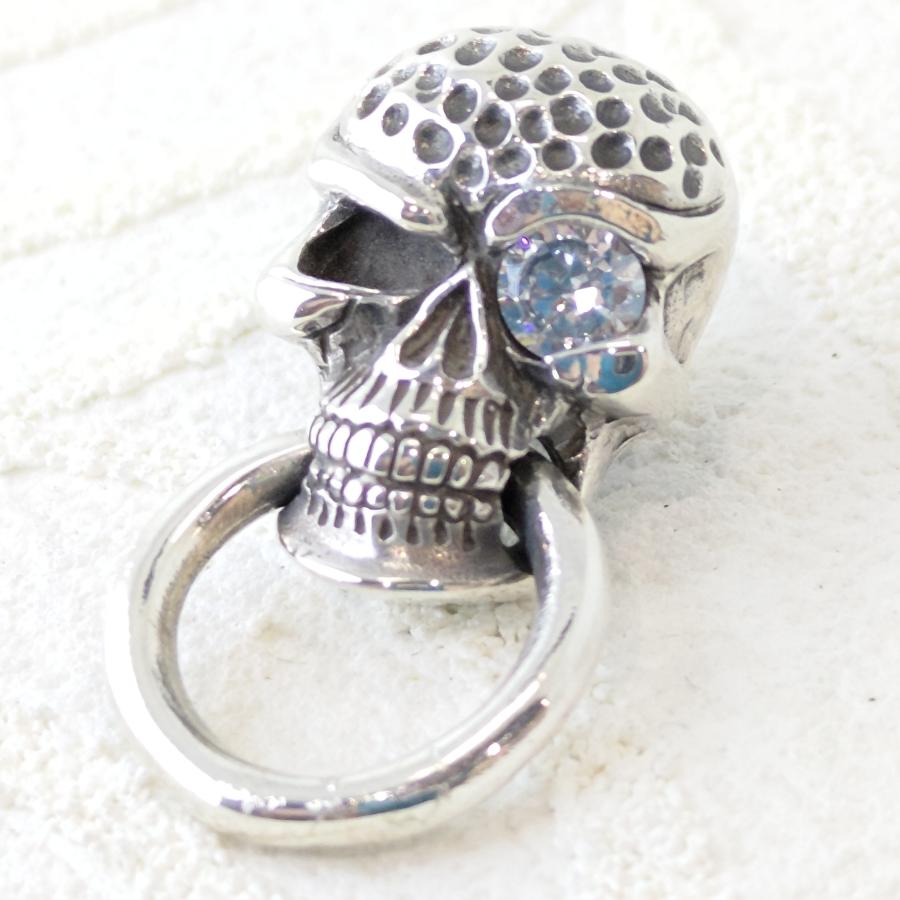 コンチョ/ドロップハンドル スカル/骸骨 ジルコニア シルバー925/silver925 ベルトやバッグ/スマホホルダーに プレゼントにもオススメ |  | 03