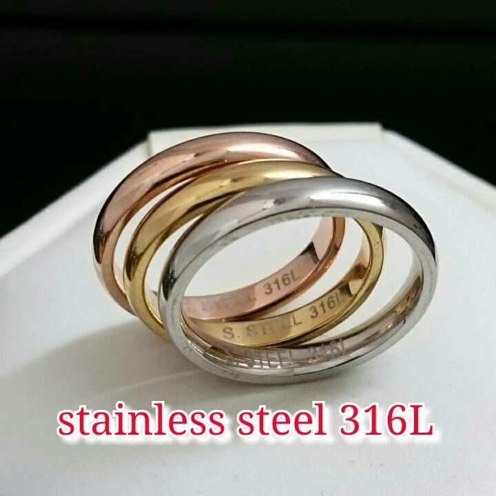 ペアリング(指輪2個) 甲丸 シルバー/ゴールド/ローズゴールドから サージカルステンレス 金属アレルギーの方にも 3mm | 