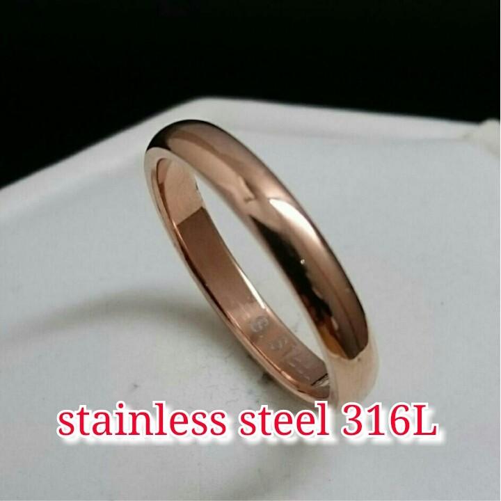 ペアリング(指輪2個) 甲丸 シルバー/ゴールド/ローズゴールドから サージカルステンレス 金属アレルギーの方にも 3mm |  | 02