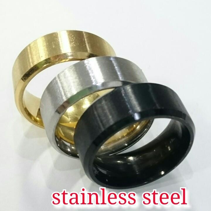 刻印可能 激安リング 平打ち8ミリ艶消し ブラック サージカルステンレス ペアリングにも |  | 01