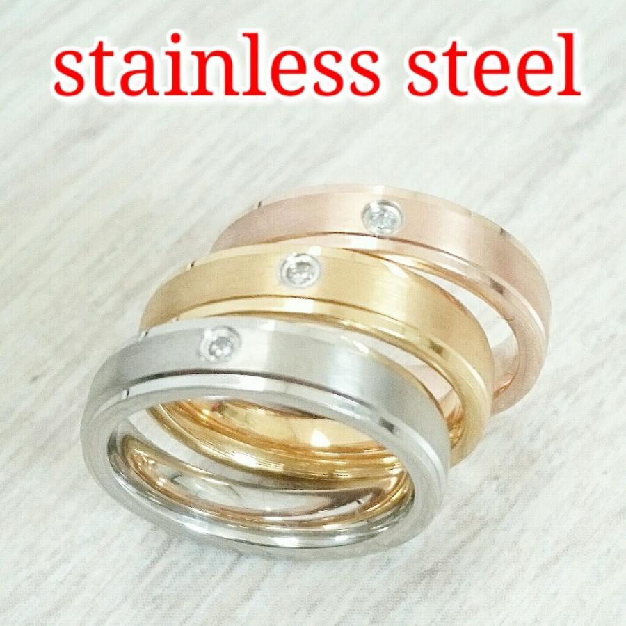 刻印可能 激安リング 平打ち4ミリ 艶消しシルバー ジルコニア サージカルステンレス ペアリングにも |  | 02