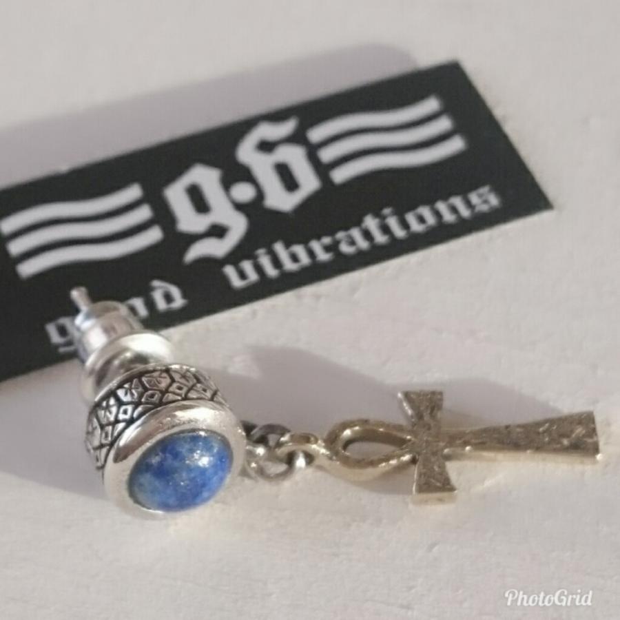 グッドバイブレーション ラピスラズリ&アンククロス ピアス シルバー925 人気ブランド | 