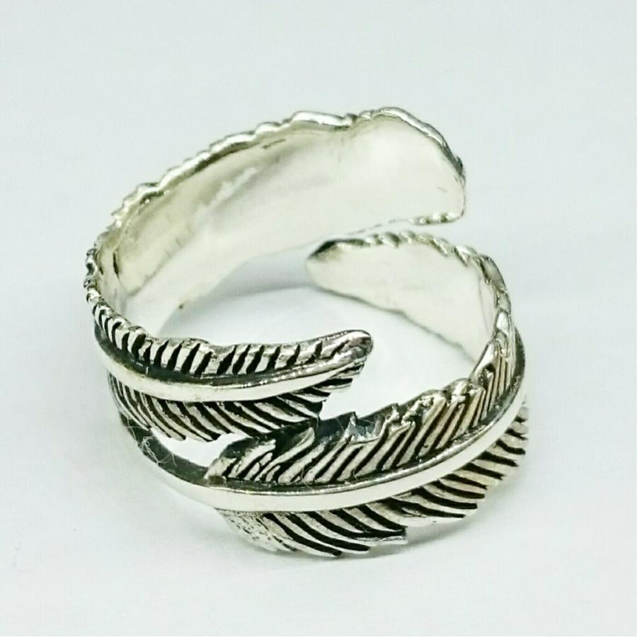 ダブルフェザーリング フリーサイズ リーフリング sv925 シルバー925 ネイティブ系 シルバーリング |  | 01
