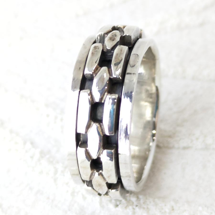 ハード系リング 回転するスピナーリング チェーンタイプ sv925 シルバー925 |  | 01