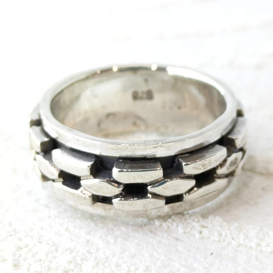 ハード系リング 回転するスピナーリング チェーンタイプ sv925 シルバー925 |  | 02