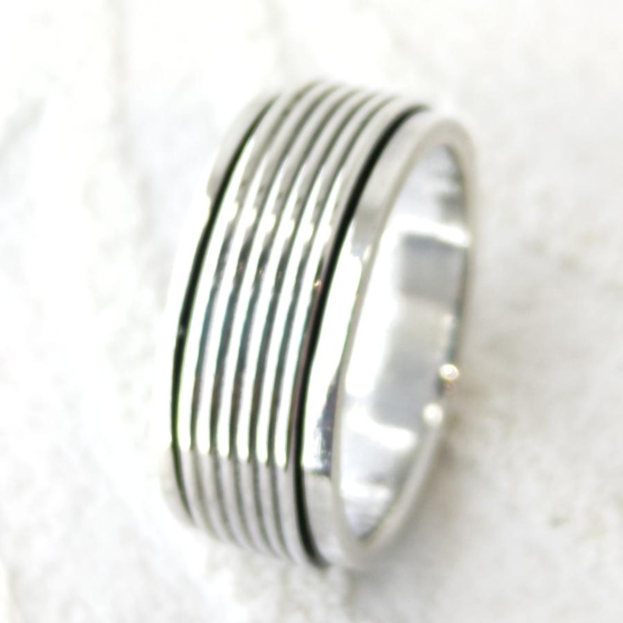 ハード系リング 回転するスピナーリング シンプルライン sv925 シルバー925 |  | 01