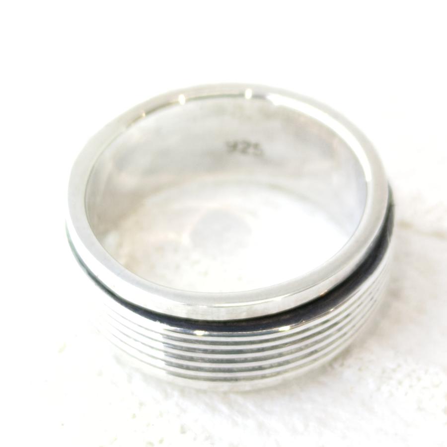 ハード系リング 回転するスピナーリング シンプルライン sv925 シルバー925 |  | 02