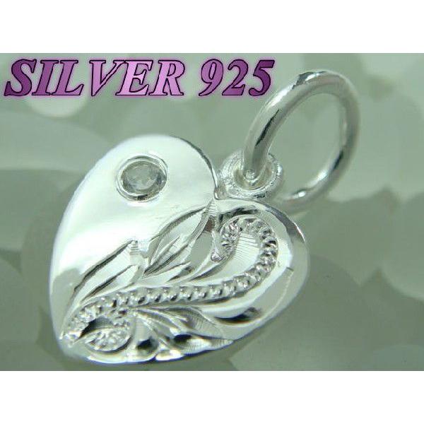 激安ハワイアン ハート型ペンダントトップ クリアジルコニア シルバー925 | 
